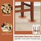Set of 2 Backless Saddle Seat Bar Stools 24 Inch Counter Height Stools with Linen Cushion and Rubber Wood Frame